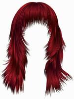 modisch Frau lange Haare rot Farben . Schönheit Mode . realistisch 3d vektor