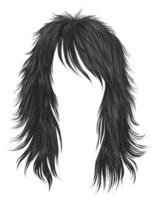 trendig kvinna lång hårstrån grå färger . skönhet mode . realistisk 3d vektor