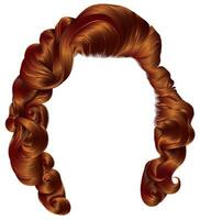 modisch Frau Haare rot Ingwer Farben . Schönheit Mode . retro Stil Locken . realistisch 3d . vektor