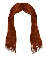 trendig kvinna lång hårstrån röd ingefära färger . skönhet mode . realistisk grafisk 3d vektor