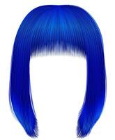modisch Haare dunkel Blau Farben . kare Franse . Schönheit Mode vektor