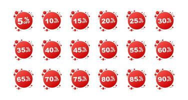 försäljning taggar. särskild erbjudande rabatt märka 10, 10, 20, 30, 40, 50, 60, 70, 80, 90 procent av pris. rabatt befordran vektor