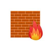 Firewall Symbol. Internet Sicherheit. Vektor Lager Illustration.