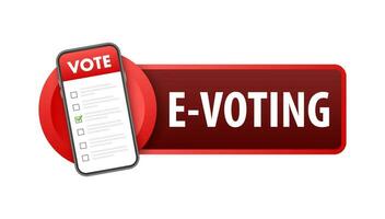 E-Voting online. online Wählen und Wahl. Vektor Lager Illustration.