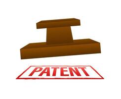 patenterad röd stämpel. patenterad grunge tecken, märka. vektor stock illustration