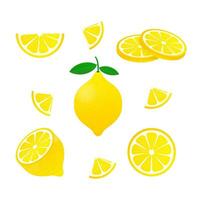 Zitrone. Gelb Zitrone Vektor Lager Illustration isoliert auf Weiß Hintergrund.