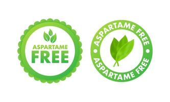 Aspartam kostenlos Symbol, Etikett. Aspartam künstlich Süßstoff frei. Vektor Lager Illustration.