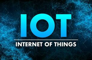 iot - - Internet von Dinge. Spinne Netz von Netzwerk Verbindungen. Vektor Lager Illustration.