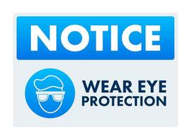 beachten tragen Auge Schutz Zeichen, Etikett. Vektor Lager Illustration