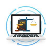 legal Beratung. Gerechtigkeit, Beratung. Klient Fragen. online Anwalt Hilfe. Vektor Lager Illustration.
