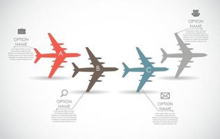 Flugzeug-Infografik-Vorlage für Business-Vektor-Illustration vektor