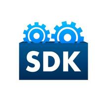 sdk - - Software Entwicklung Kit Symbol. Vektor Lager Illustration.