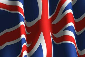 realistisk bakgrund abstrakt illustration av de Storbritannien flagga vinka de flagga vektor