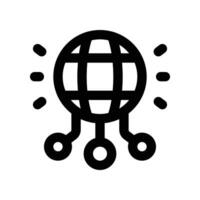 global Netzwerk Linie Symbol. Vektor Symbol zum Ihre Webseite, Handy, Mobiltelefon, Präsentation, und Logo Design.