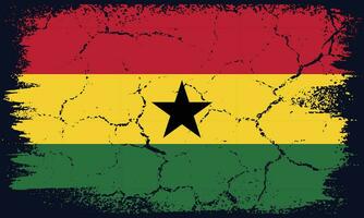 kostenlos Vektor eben Design Grunge Ghana Flagge Hintergrund