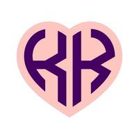 logotyp k hjärta monogram 2 brev alfabet font kärlek logotyp valentine logotyp broderi vektor