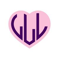 Logo l Herz Monogramm 3 Briefe Alphabet Schriftart Liebe Logo Valentinstag Logo Stickerei vektor