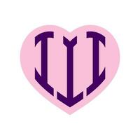 logotyp jag hjärta monogram 3 brev alfabet font kärlek logotyp valentine logotyp broderi vektor