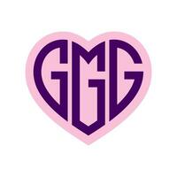 Logo G Herz Monogramm 3 Briefe Alphabet Schriftart Liebe Logo Valentinstag Logo Stickerei vektor