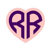 logotyp r hjärta monogram 2 brev alfabet font kärlek logotyp valentine logotyp broderi vektor