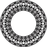 Vektor einfarbig schwarz runden ägyptisch Ornament. endlos Kreis, Ring von uralt Ägypten. geometrisch afrikanisch Rahmen