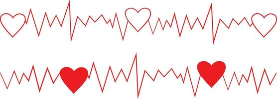 Vektor Illustration von Kardiogramm Rhythmus und Herzen
