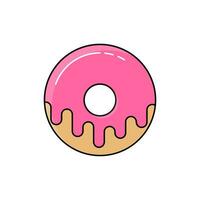 Rosa Donuts Symbol eben Design. Vektor Illustration