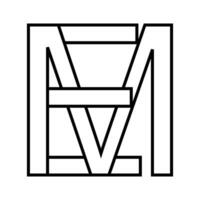 Logo Zeichen mich em Symbol doppelt Briefe, Logo m e vektor