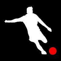 hoch Einzelheiten von Fußball Spieler Silhouette. minimal Symbol und Logo von Sport. passen zum Element Design, Hintergrund, Banner, Hintergrund, Abdeckung. Vektor eps 10