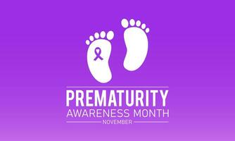 prematuritet medvetenhet månad är observerats varje år i november. november är nationell prematuritet medvetenhet månad. vektor mall för baner, hälsning kort, affisch med bakgrund.