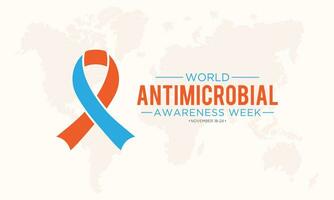 Vektor Illustration auf das Thema von Welt Antibiotikum Bewusstsein Woche beobachtete jeder Jahr im während November 18 zu 24. Welt antimikrobiell Bewusstsein Woche Vorlage zum Banner, Poster mit Hintergrund.