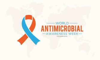 vektor illustration på de tema av värld antibiotikum medvetenhet vecka observerats varje år i under november 18 till 24. värld antimikrobiellt medvetenhet vecka mall för baner, affisch med bakgrund.