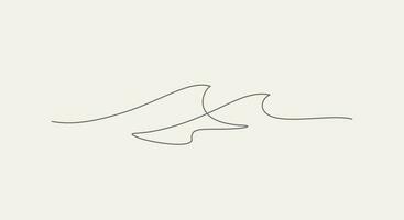 hav Vinka vatten ett linje minimalistisk stil tunn linje vektor