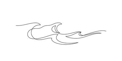 hav Vinka vatten ett linje minimalistisk stil tunn linje vektor