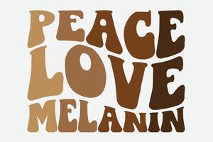 Frieden Liebe Melanin süß Melanin afrikanisch amerikanisch Frauen T-Shirt Design vektor