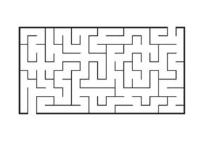 schwarzes rechteckiges Labyrinth. Spiel für Kinder. Puzzle für Kinder. Labyrinth Rätsel. flache Vektorillustration lokalisiert auf weißem Hintergrund. vektor