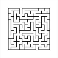 abstrakt fyrkantig labyrint. spel för barn. pussel för barn. en ingång, en utgång. labyrintkonst. enkel platt vektorillustration isolerad på vit bakgrund. vektor