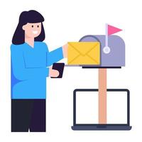 online-brevlåda och postlåda vektor