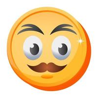 mustasch emoji design vektor