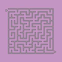 abstrakt fyrkantig labyrint. ett intressant och användbart spel för barn. barnpussel med en entré och en utgång. labyrintkonst. enkel platt vektorillustration isolerad på färgbakgrund. vektor