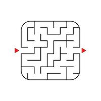 abstraktes quadratisches Labyrinth. leichter Schwierigkeitsgrad. Spiel für Kinder. Puzzle für Kinder. ein Eingang, ein Ausgang. Labyrinth Rätsel. flache Vektorillustration lokalisiert auf weißem Hintergrund. vektor