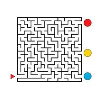 abstraktes quadratisches Labyrinth. Spiel für Kinder. Puzzle für Kinder. den richtigen Weg finden. Labyrinth Rätsel. flache Vektorillustration lokalisiert auf weißem Hintergrund. vektor