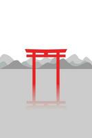 japanisch traditionell Tor minimalistisch Illustration vektor