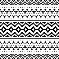 einheimisch Stammes- nahtlos Pixel Muster. abstrakt dekorativ Stil. geometrisch ethnisch Motiv Design zum Textil- und Stickerei. schwarz und Weiß Farbe. vektor