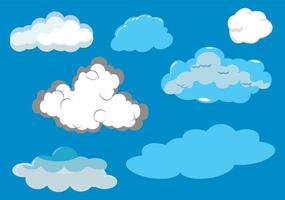 Set von Cloud-Symbolen auf blauem Hintergrund für zusätzliches Design vektor