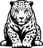 Leopard - - schwarz und Weiß isoliert Symbol - - Vektor Illustration