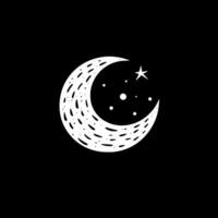 måne, svart och vit vektor illustration