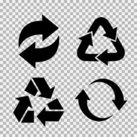 Recycling eben Vektor Symbole Satz. Pfeile eben Vektor Symbole einstellen