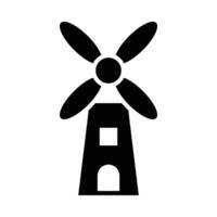 Windmühle Vektor Glyphe Symbol zum persönlich und kommerziell verwenden.