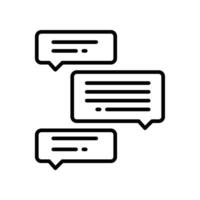 antworten, Plaudern, Gespräch, online, Frage Symbol. Gruppe chatten mit Blase Rede Mitteilungen im Anwendung oder Netz. Diskussion Forum einfach Linie Vektor Illustration. Design auf Weiß Hintergrund eps 10